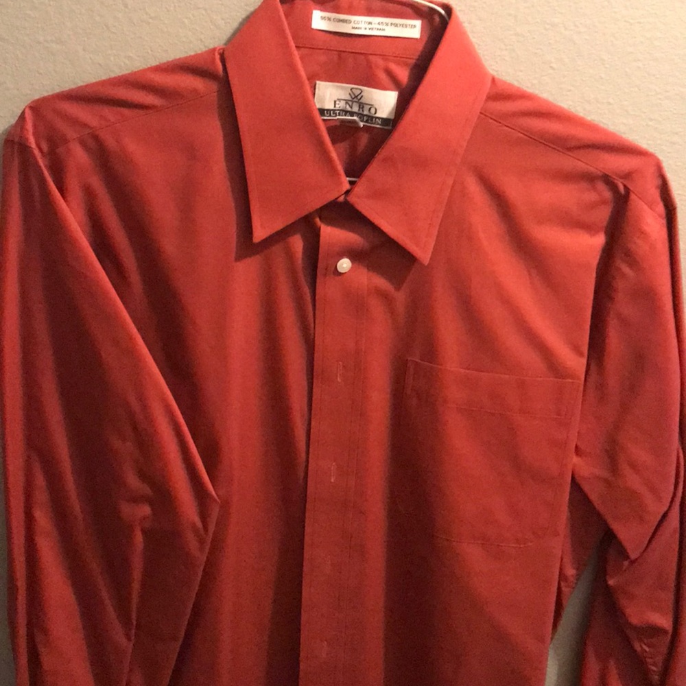 Enro Dress Shirt Red Ultra Poplin 16-32/33